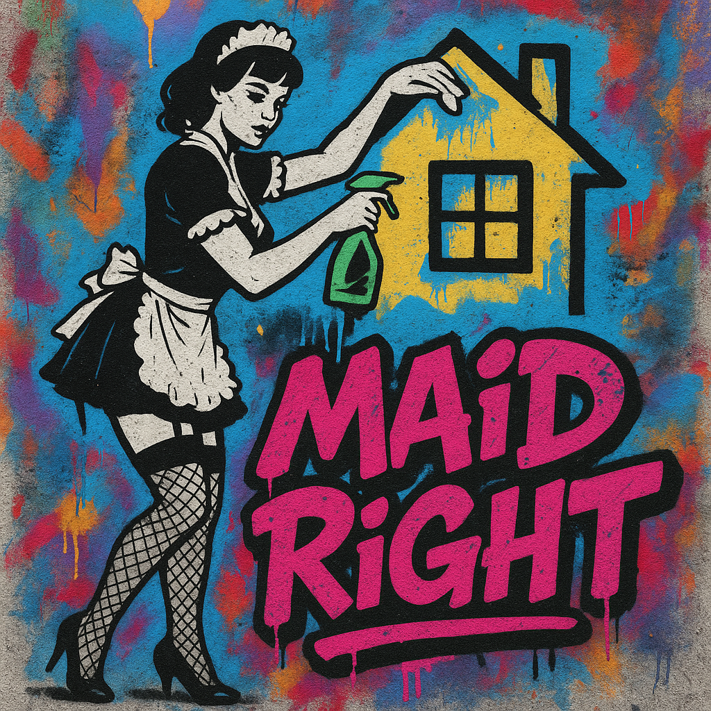Maid-Right logo - graffiti-style cleaning company branding